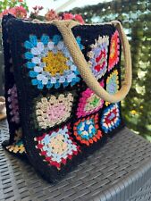 Borsa Granny Crochet - MADE IN ITALY - 100% Fatta a Mano - Cotone e Juta