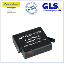 BATTERIA 1250MaH per GoPro HERO5 HERO6 HERO7 HERO8 AHDBT-501 AABAT-001 AJBAT-001
