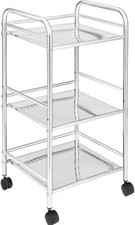 Relax World Carrello Portaoggetti in Acciaio Cromato per Bagno Cucina Parrucchie