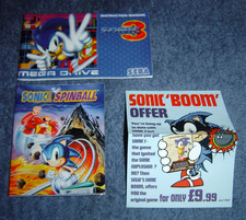 * SONIC 3* - SEGA MEGA DRIVE - RARO MODULO D'ORDINE OFFERTA SONIC BOOM - PAL - NR MINT