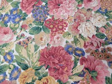 SANDERSON RARO TESSUTO COTONE ROSA E PEONIA VINTAGE GIARDINO 3,15mt NUOVO ORIGINALE