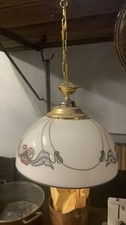 lampadario Decorato Con Opalina E Piombo 