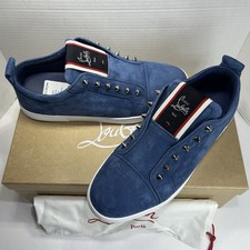 SNEAKERS CHRISTIAN LOUBOUTIN F.A.V FIQUE A VONTADE BLU SCAMOSCIATO TG 42/9 NUOVE 2025