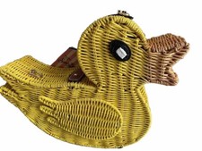 MC2 SAINT BARTH BORSA bauletto vimini Papera gialla tracolla introvabil ORIGINAL