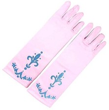 Guanti Colore Rosa Elsa E Anna Frozen Con Decorazioni Celesti Bambine I.4193