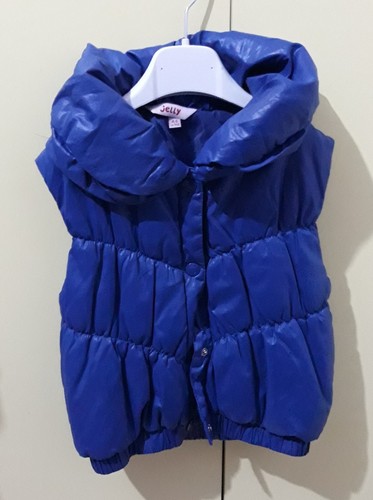 Gilet bimba blu colletto - gilet,