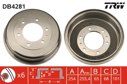 Tamburo freno trw db4281 - 2x,