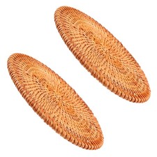 2 Pcs Sottopiatti Rattan