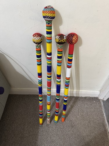 Handmade beaded african rungu - beaded,