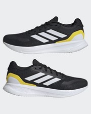  Scarpe Sneakers UOMO Adidas Runfalcon 5 Nero Giallo Bianco Running Jogging 