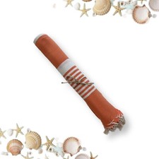 Telo Mare Bagno Pareo Fouta Arancione con frange 100% cotone cm 100x200