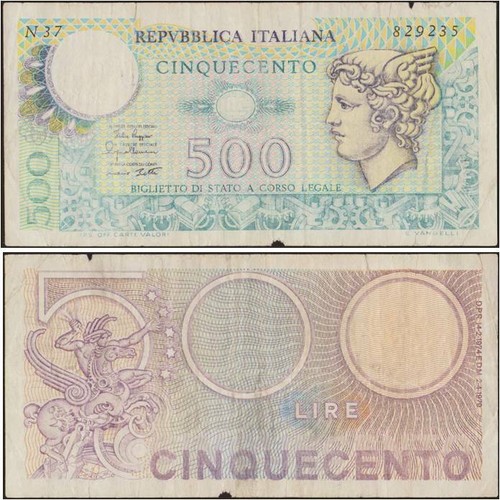 500 lire testa mercurio - lire, di