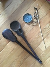 Piccola bilancia cinese vintage/antiquariato asta piatta rame con scatola legno Huali cavata