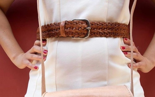 Ceinture tressée 100 cuir - en,