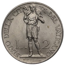 1936 Vatican City 2 Lire aUnc