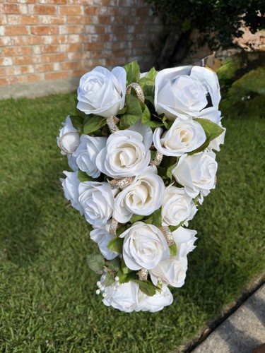 Bouquet sposa perle oro - sposa, 14"