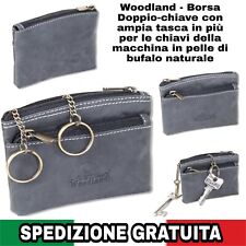 Borsa Doppio-chiave con ampia tasca in più x le chiavi della Auto In Pelle