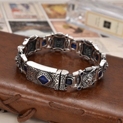 Bracciale maglia zirconi - , blu