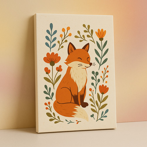 Quadro canvas volpe 50x30cm - quadro,