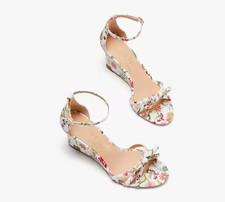 Kate Spade Flamenco Wedges White Floral Wedding Guest Summer Resort Size 6 NIB