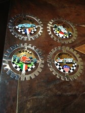COLLEZIONE 4 ADESIVI AUTO FREGIO CROMATO MONZA LE MANS INDIANAPOLIS MONTECARLO 