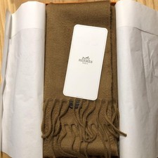 Sciarpa HERMES in cashmere marrone scuro mai usata