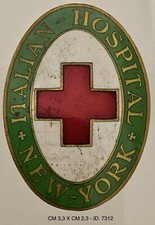 CROCE ROSSA ITALIANA OSPEDALE ITALIANO NEW YORK 1937 DISTINTIVO PER DIPENDENTI