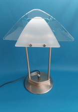 FONTANA ARTE  LAMPADA TAVOLO DESIGN ANNI 80 VETRO SATINATO E VERDE ACQUA