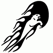 Puma with tribal flames - Adesivo PreSpaziato - Black - 10cm