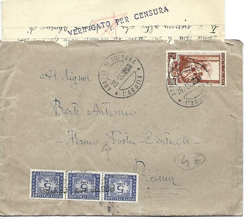 1953 busta affrancata con 25l - 1953,