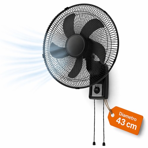Ventilatore muro 43cm nero - 43cm,