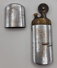 Antico Accendino A Benzina- In Ottone Nichelato - Anni '40 - Funzionante 