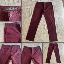 PANTALONE JEANS UOMO PRIMARK TAGLIA W36 L34 COLORE ROSSO PORPORA