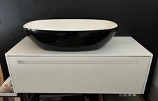 Lavabo da appoggio in ceramica doppio colore  completo di suo Mobile - Triade