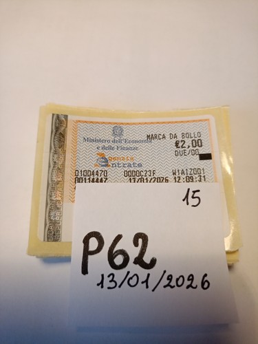 P62 marca bollo 2 euro - marca, da