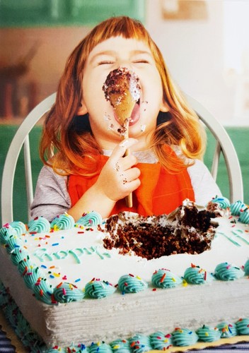 Girl cake spoon - cake, funny