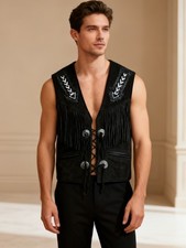 Gilet country Frange e Perline