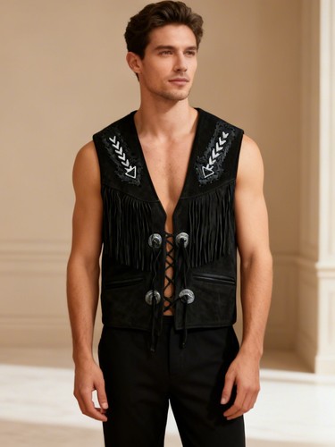 Gilet country frange - gilet,