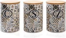 Contenitori per Alimenti, Set Da 3, Barattoli Ermetici per Sale, Zucchero, Caffè