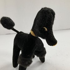 Peluche barboncino vintage cane nero pieno di paglia 6” peluche giocattolo corpo in velluto a coste