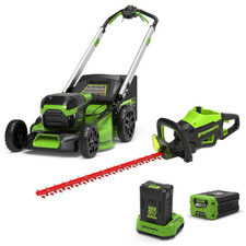 Greenworks 60V Rasaerba 51 cm a trazione + Tagliasiepi 66 cm (batteria inclusa)