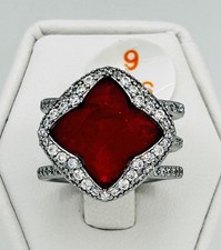 Bomb Party luglio RG14006 estate crepuscolo scintillante trifoglio laboratorio rubino ematite anello 6