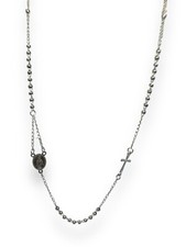 COLLANA ROSARIO DONNA UOMO GIROCOLLO IN ACCIAIO INOSSIDABILE NON ANNERISCE