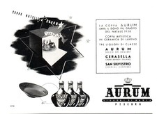 PUBBLICITA' 1938 AURUM CERESELLA SAN SILVESTRO PESCARA COPPA CERAMICA LAVENO