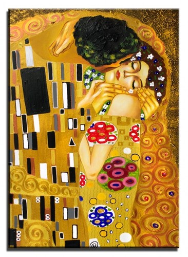 Gustav klimt il bacio - -,