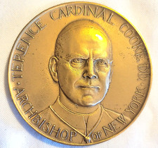 MONETA BRONZO ALBINO MANCA 1960 TERENCE CARDINALE COOKE ARCIVESCOVO DI NEW YORK
