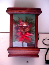 Lampada da comodino abat jour in legno e vetro