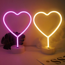 Confezione Da 2 Insegne Al Neon a Forma Di Cuore, Luce Al Neon a LED Rosa E Luce