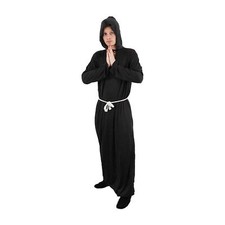 ABITO MONACO PRETE FRATE TUCK MEDIEVALE COSTUME RELIGIOSO NERO