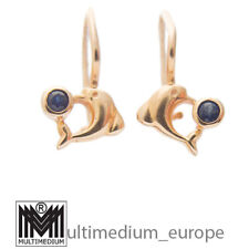 Orecchini oro rosa 585 zaffiro